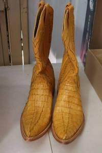 lot 505 image: Herrera light brown color croc boots size 7