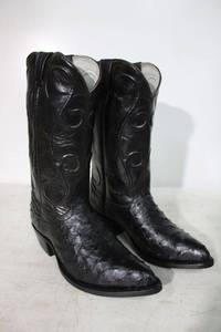 lot 367 image: Black color ostrich boots size 8