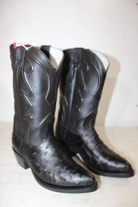 lot 380 image: Black ostrich boots size 8