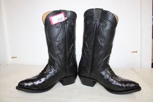 lot 393 image: Black ostrich color boots size 8