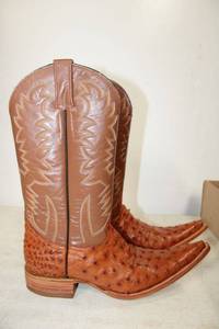 lot 431 image: Herrera Honey brown color ostrich boots size 6