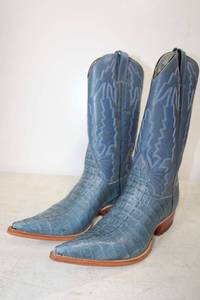 lot 434 image: Herrera blue color croc boots size 8