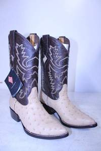 lot 439 image: Red Diamond bone and coffee color ostrich boots size 7.5