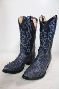 lot 471 image: Blue color croc boots size 7.5