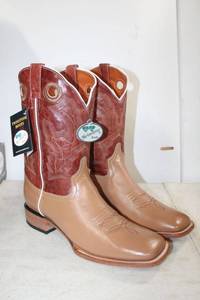 lot 655 image: Twinstone mid calf red and tan color boots size 11.5