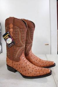 lot 233 image: Twinstone brown ostrich boots size 7.5