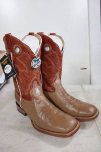 lot 680 image: Twinstone mid calf red and tan color boots size 9