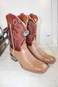 lot 687 image: Twinstone mid calf red and tan color boots size 11