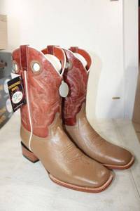 lot 695 image: Twinstone mid calf red and tan color boots size 10.5