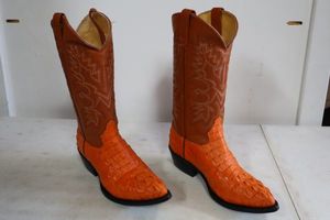 lot 142 image: Hacienda orange and brown color boots size 9.5