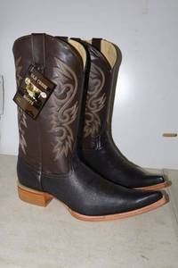 lot 796 image: Old Creek chocolate color pointed toe boots, size 9