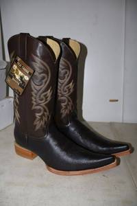 lot 797 image: Old Creek chocolate color pointed toe boots, size 8
