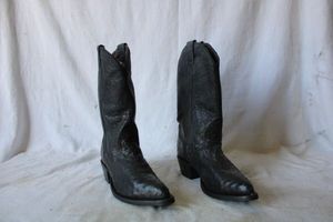 lot 1101 image: Hacienda Black ostrich boots, size 77.5