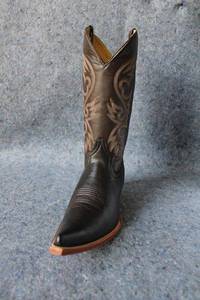 lot 849 image: Old Creek chocolate color boots with pointed toe, size 9
