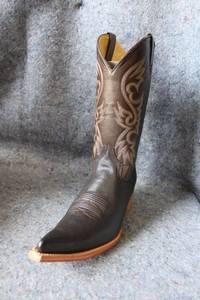 lot 982 image: Old Creek chocolate color pointed toe boots, size 10