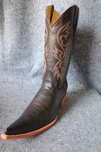 lot 983 image: Old Creek chocolate color pointed toe boots, size 11
