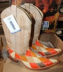 NEW Herrera ostrich Leather boots, Men's size 10 pointed toe