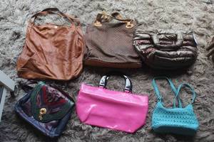 lot 50 image: variety of handbags like banana Republic & natural cork made in Portugal & many more see pictures for details
