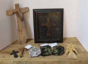 lot 120 image: This set includes  handmade crosses and handmade prayer cloths
