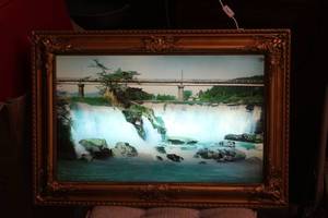 lot 188 image: vintage 1970s lighted waterfall wall hanging with sound (with its box  not pictured)