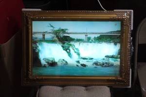 lot 189 image: vintage 1970s lighted waterfall wall hanging with sound (with its box  not pictured)