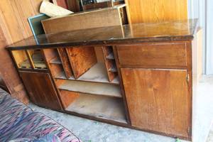 lot 283 image: rustic-style wooden storage cabinet bar