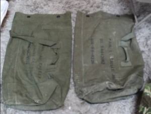 lot 305 image: vintage US military canvas duffel bags