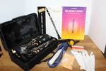 Glory B-flat clarinet set, featuring a black body, silver-plated keys, and case and comes with extra Bb Clarinet Reed and 101 Disney Songs for Clarinet instrumental folio book and Basic Fingering Chart for Clarinet book