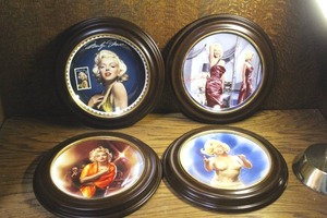 vintage framed Marilyn Monroe collector plates