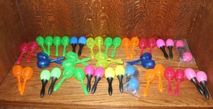 lot 202 image: collection of small, plastic  Maracas