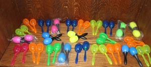 lot 203 image: collection of small, plastic  Maracas
