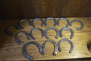 lot 215 image: Collection of horseshoes
