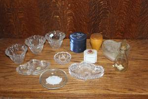 lot 335 image: cut clear glassware, small bowls, dishes, and more see pictures