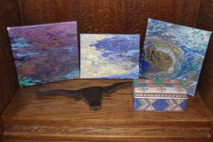 lot 359 image: acrylic fluid pour art canvases and more see pictures for details