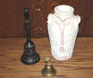 lot 376 image: 2- bells and a vase
