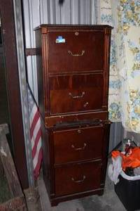 lot 458 image: a pair of vintage two-drawer nightstands