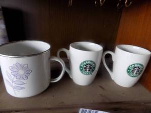lot 33 image: 2 Starbucks cups and mug