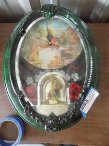 lot 53 image: Vintage Eleco -3D wall clock faith based