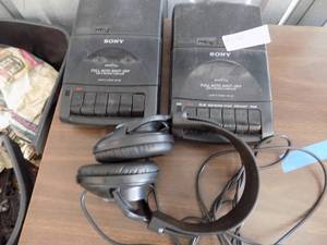 lot 84 image: Cassette recorders    and headphones