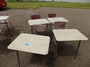 lot 156 image: Virco combo desk  qty 4