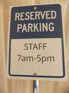 lot 197 image: STAFF PARKING sign on pole