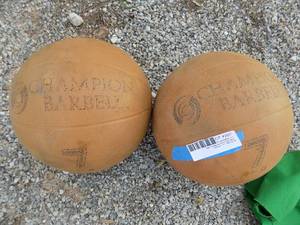 lot 207 image: Champion Barbell 7 Rubber Weighted Basketballs  qty 2