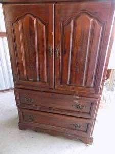 lot 215 image: Armoire 3 drawers 2 cabinets