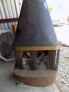 lot 22 image: Midcentury Fireplace (electric) Faux brick 4 feet tall)