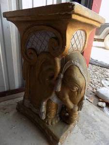 lot 221 image: Elephant pedestal plaster some chipping