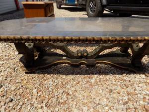 lot 218 image: French Rococo style coffee table and Plexiglas  top