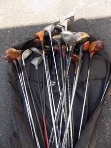 lot 133 image: GOLF CLUBS - SEVERAL WOODS  incls - RAM, WILSON, LION  AND MORE 