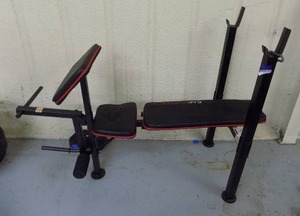 lot 269 image: CVP Strength gym bench with butterfly and preacher curl