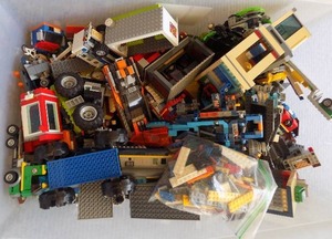 lot 25 image: LEGOS includes  LOTS OF LEGOS, STRUCTURES & TRUCKS