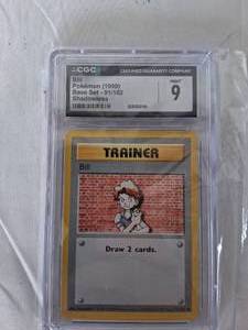 lot 39 image: CGC Grade 9 Bill Trainer 1999 Pokemon Card